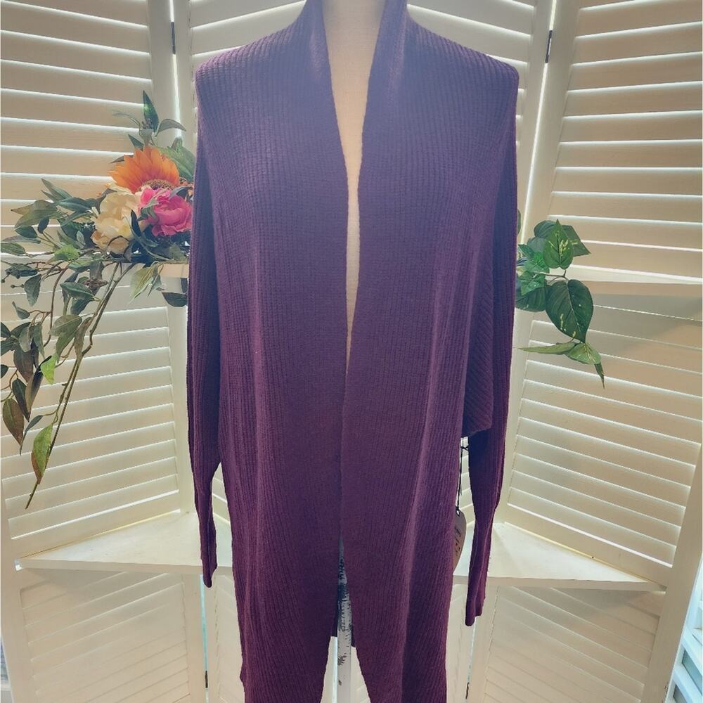 LEITH BURGANDY CARDIGAN NEW SIZE MED